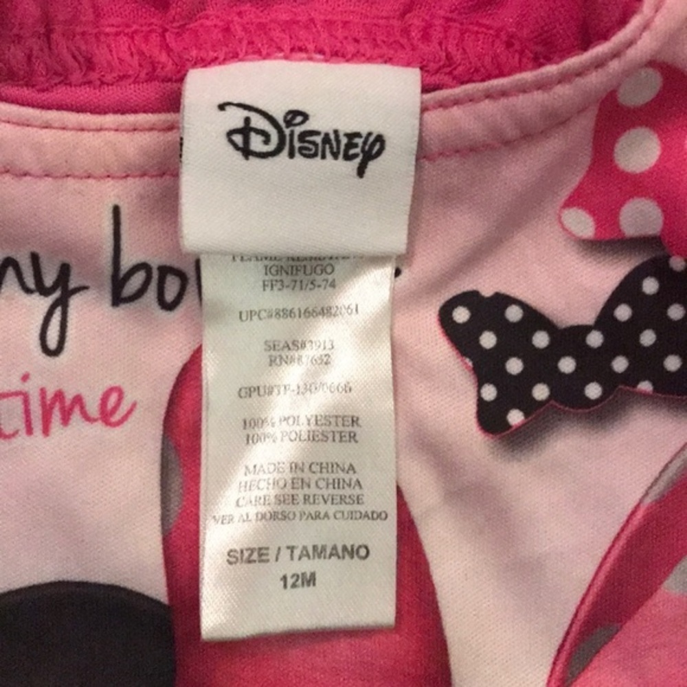 Disney Minnie Mouse Pink Ruffled Tank Top - Picture 2 of 3
